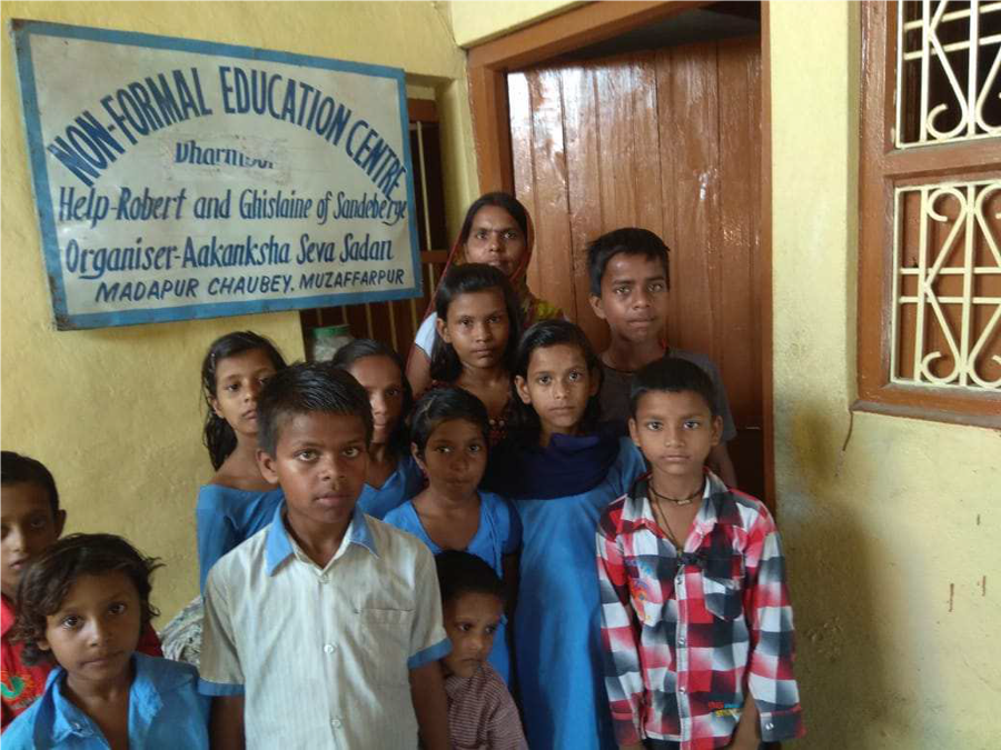 Children at one of ASS's education centres for poor children